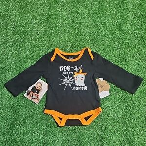 Baby Essentials Black and Orange Bodysuit
